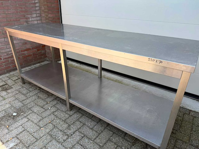 Inox - 220x70 - rvs werktafel - afbeelding 2 van  2