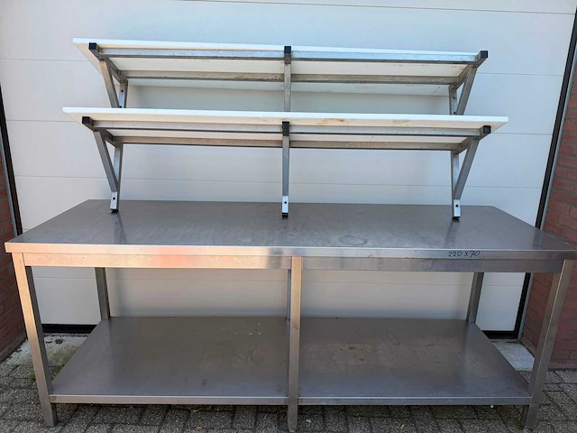 Inox - 220x70 - rvs werktafel - afbeelding 1 van  2