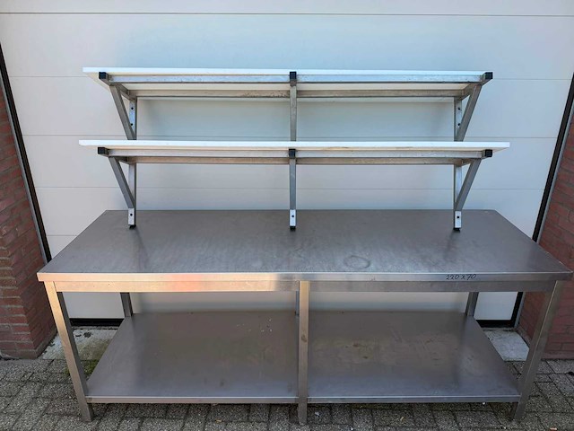 Inox - 220x70 - rvs werktafel - afbeelding 2 van  2