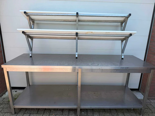 Inox - 220x70 - rvs werktafel - afbeelding 1 van  2