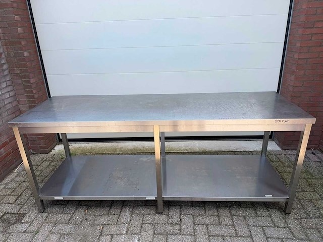 Inox - 220x70 - rvs werktafel - afbeelding 1 van  2