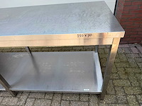 Inox - 220x70 - rvs werktafel - afbeelding 2 van  2