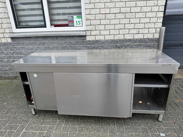 Inox - 2m - werktafel - afbeelding 1 van  2