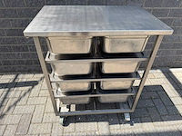 Inox - bakkenwagen - rvs werktafel - afbeelding 1 van  2