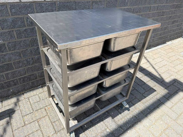 Inox - bakkenwagen - rvs werktafel - afbeelding 2 van  2