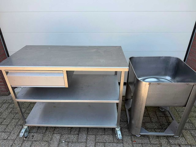 Inox - met spoelbak - rvs werktafel - afbeelding 1 van  3