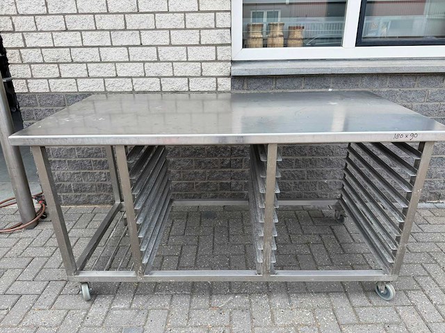 Inox - platenwagen 180x90 - rvs werktafel - afbeelding 1 van  2