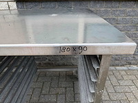 Inox - platenwagen 180x90 - rvs werktafel - afbeelding 2 van  2
