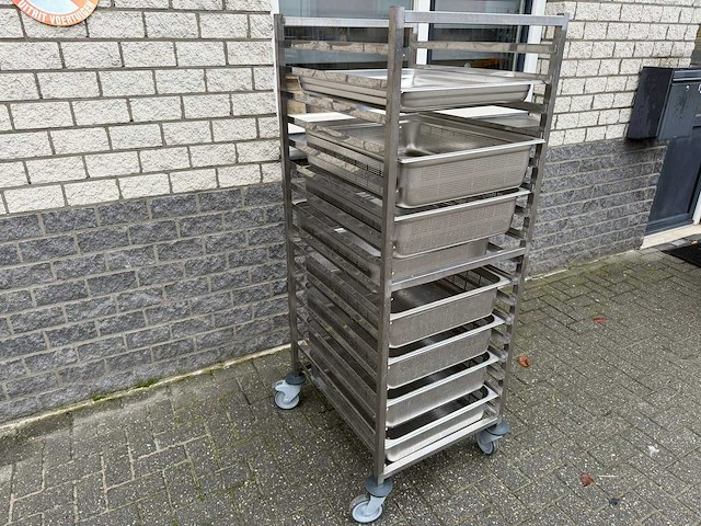 Inox - regaal bakken kar - regaal wagen - afbeelding 1 van  3