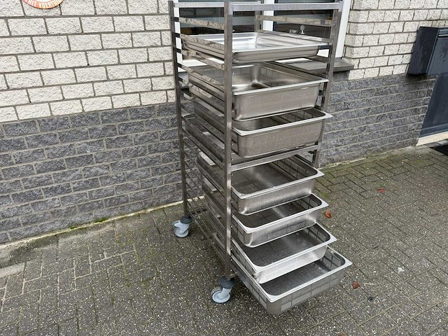 Inox - regaal bakken kar - regaal wagen - afbeelding 2 van  3