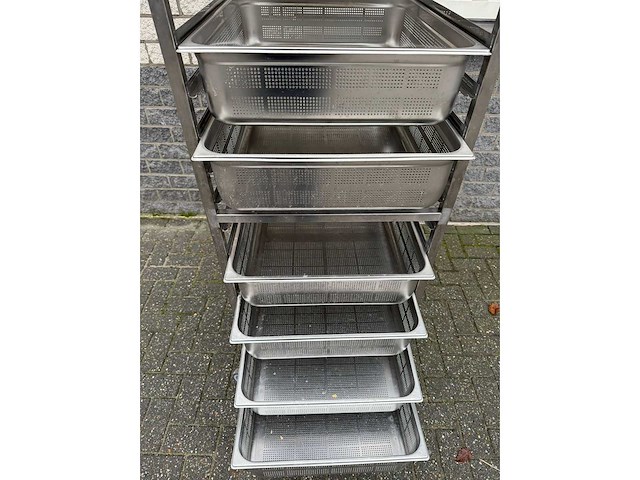 Inox - regaal bakken kar - regaal wagen - afbeelding 3 van  3