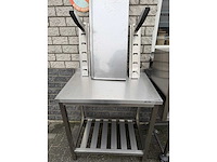 Inox - werk tafel + hang kast - rvs werktafel - afbeelding 2 van  4