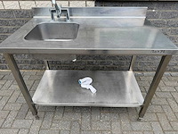 Inox 120cm - spoeltafel - afbeelding 1 van  2