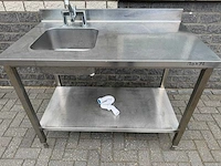 Inox 120cm - spoeltafel - afbeelding 1 van  2