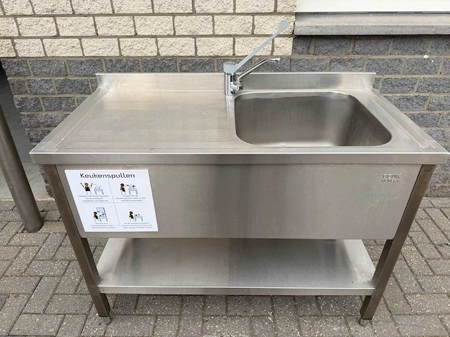 Inox 120x70 - spoeltafel - afbeelding 1 van  3