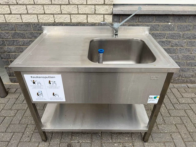 Inox 120x70 - spoeltafel - afbeelding 2 van  3