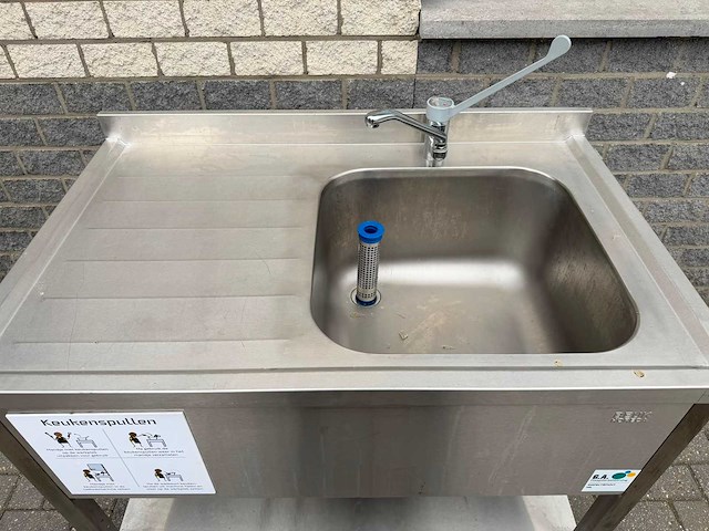 Inox 120x70 - spoeltafel - afbeelding 3 van  3