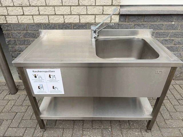 Inox 120x70 - spoeltafel - afbeelding 1 van  2