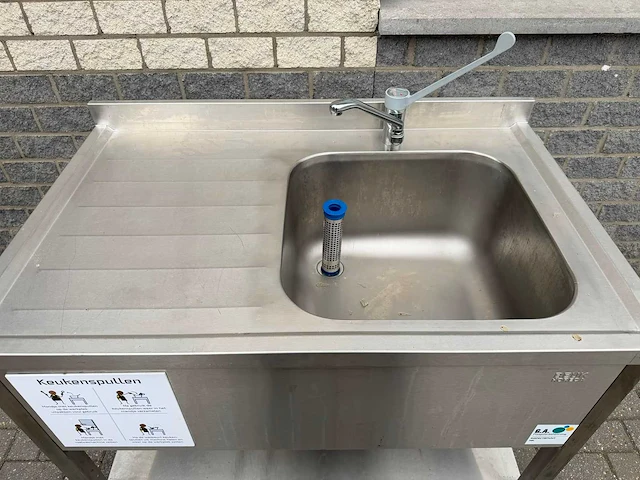 Inox 120x70 - spoeltafel - afbeelding 2 van  2