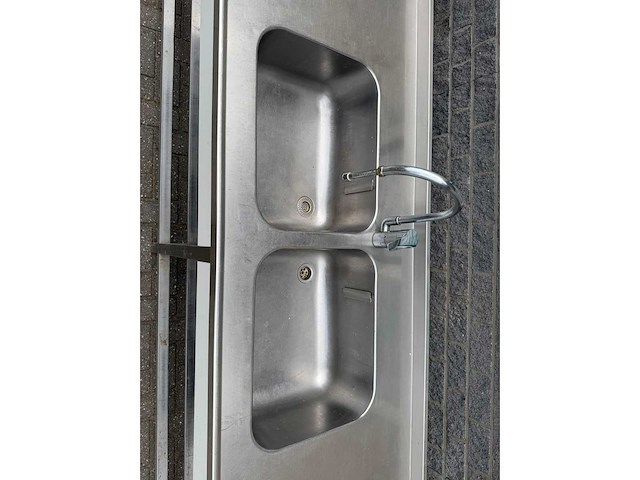 Inox 250cm - spoeltafel - afbeelding 3 van  3