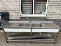 Inox 250cm - spoeltafel - afbeelding 1 van  3