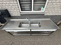 Inox 250cm - spoeltafel - afbeelding 2 van  3