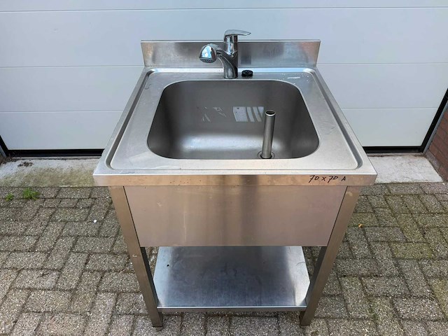 Inox 70x70 - spoeltafel - afbeelding 2 van  2
