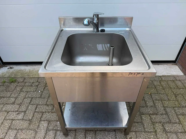 Inox 70x70 - spoeltafel - afbeelding 1 van  2