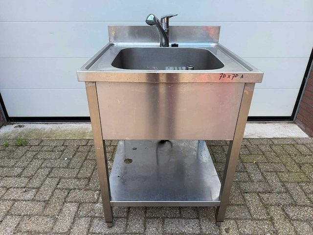Inox 70x70 - spoeltafel - afbeelding 1 van  1