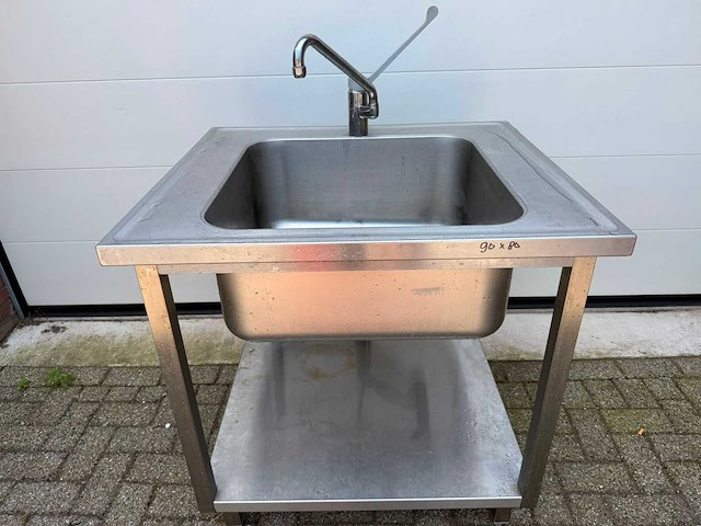 Inox 90x80 - spoeltafel - afbeelding 1 van  2