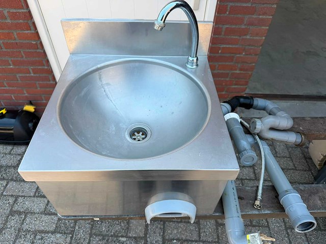 Inox met kniebediening - spoeltafel - afbeelding 1 van  2