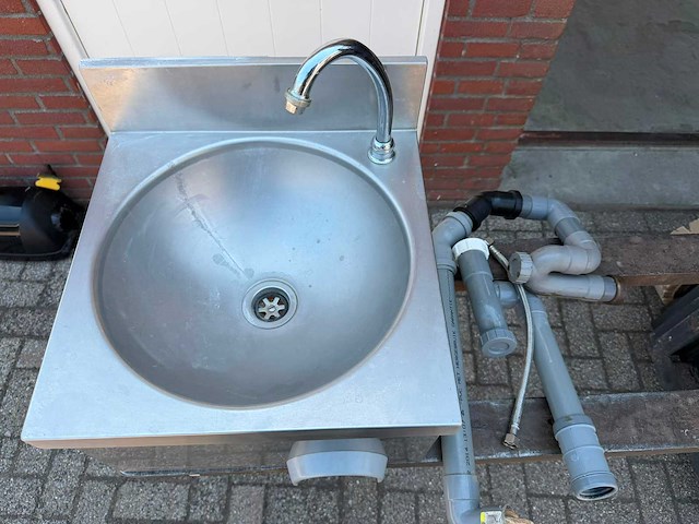 Inox met kniebediening - spoeltafel - afbeelding 2 van  2