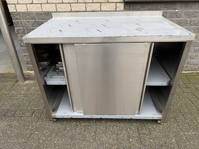 Inox ongebruikt - 120x70 - rvs werktafel - afbeelding 1 van  3