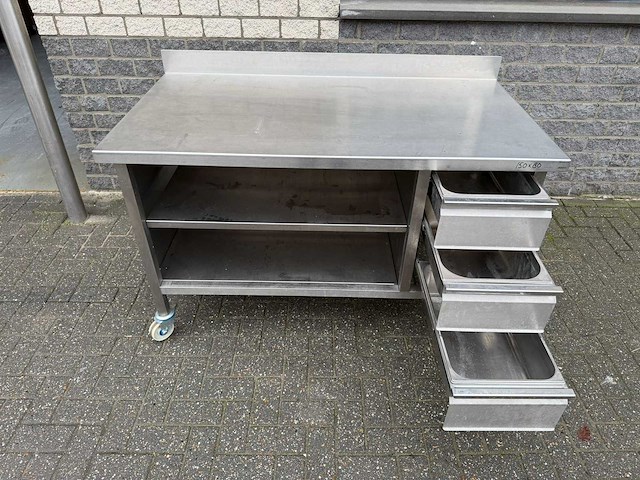 Inox ongebruikt - 150x80 - rvs werktafel - afbeelding 2 van  4