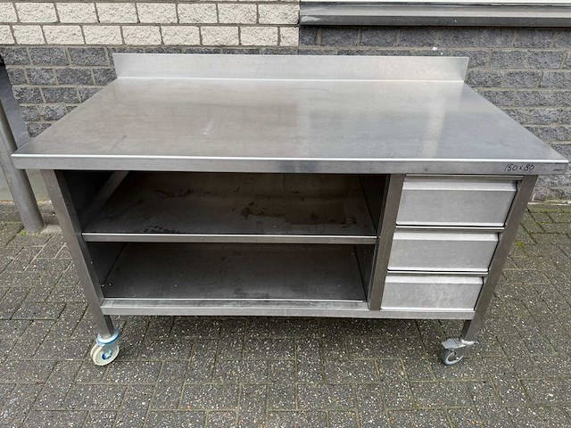Inox ongebruikt - 150x80 - rvs werktafel - afbeelding 1 van  4