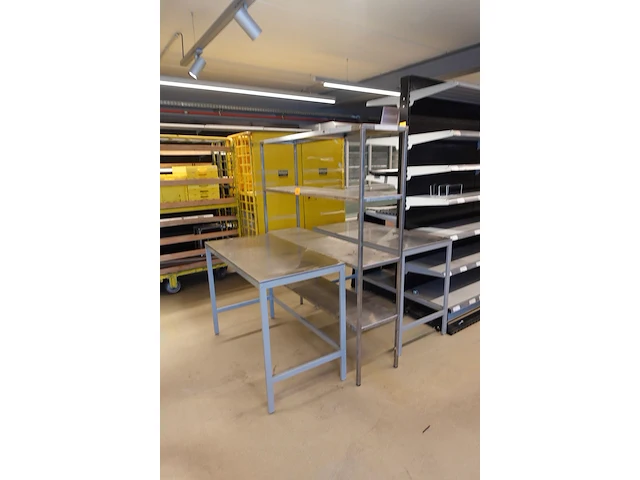 Inox rek + 2x tafel - afbeelding 2 van  6