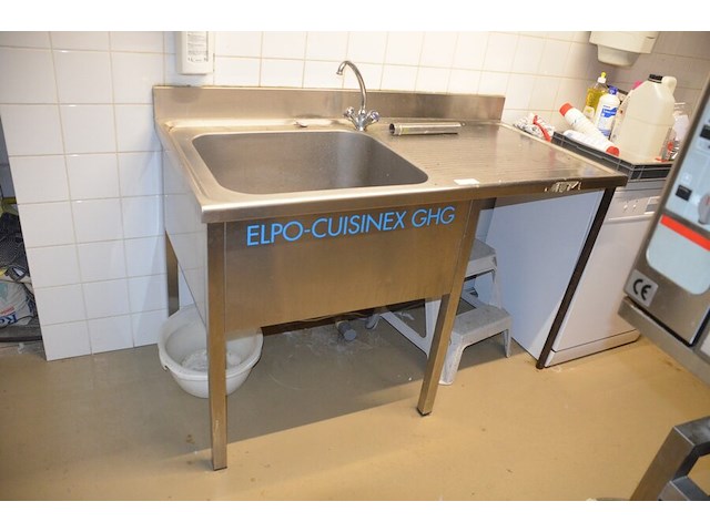 Inox spoelbak met mengkraan afm. 140x70 - afbeelding 1 van  5