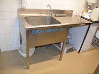 Inox spoelbak met mengkraan afm. 140x70 - afbeelding 1 van  5