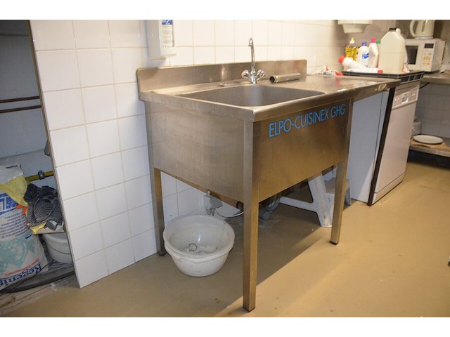 Inox spoelbak met mengkraan afm. 140x70 - afbeelding 3 van  5