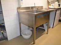 Inox spoelbak met mengkraan afm. 140x70 - afbeelding 3 van  5