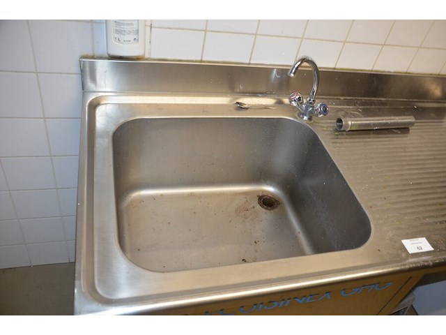 Inox spoelbak met mengkraan afm. 140x70 - afbeelding 4 van  5