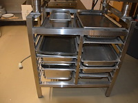 Inox stoomoven fagor hme-6/11 3000kw op 400v op inox tafel , 16 inox bakken - afbeelding 9 van  9