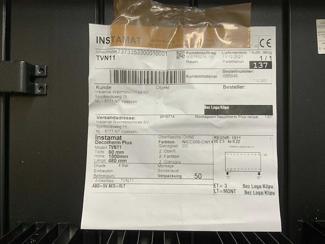 Instamat - tvn12 - designradiator 48 x 180 cm - afbeelding 4 van  4