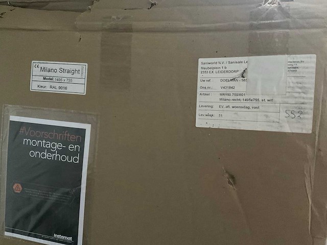 Instamat milano straight designradiator 76x150cm - afbeelding 2 van  2