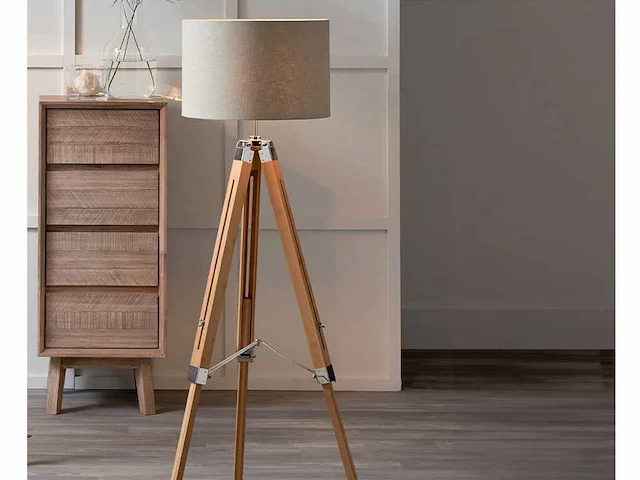 Intec studio design eiken houten vloerlamp - afbeelding 10 van  10