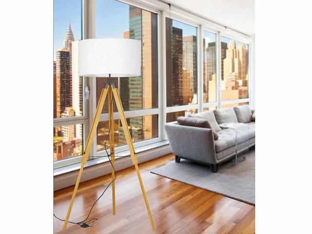 Intec studio design eiken houten vloerlamp - afbeelding 2 van  10