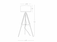 Intec studio design eiken houten vloerlamp - afbeelding 3 van  10