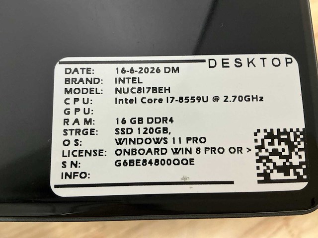 Intel - nuc8i7beh9(i7) - desktop (4x) - afbeelding 5 van  8