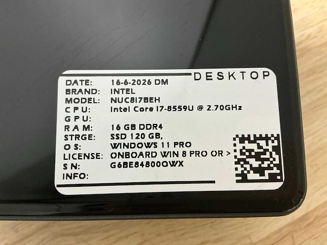 Intel - nuc8i7beh9(i7) - desktop (4x) - afbeelding 8 van  8