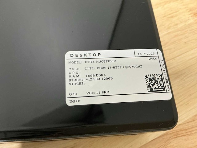 Intel - nuc8i7beh(i7) - desktops (2x) - afbeelding 5 van  6